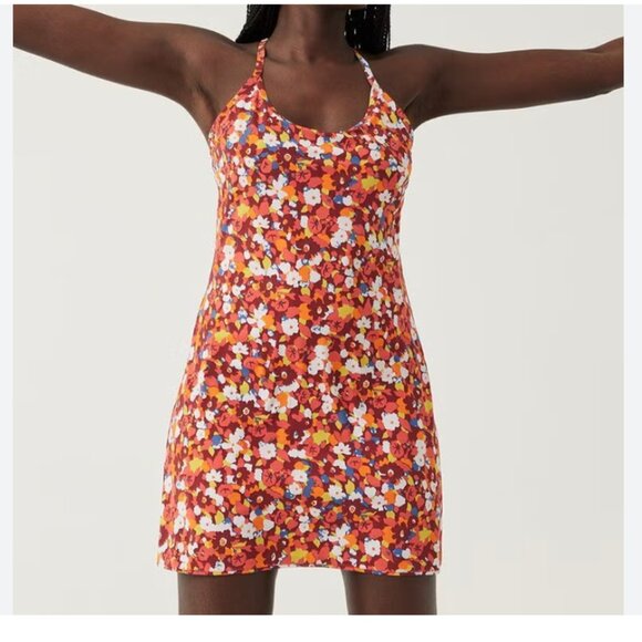 Outdoor Voices Floral The Exercise Dress Paprika Blooms red pink m medium - Picture 1 of 7